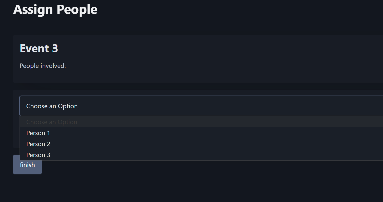 SCREENSHOT OF THE ASSIGN PERSON PAGE