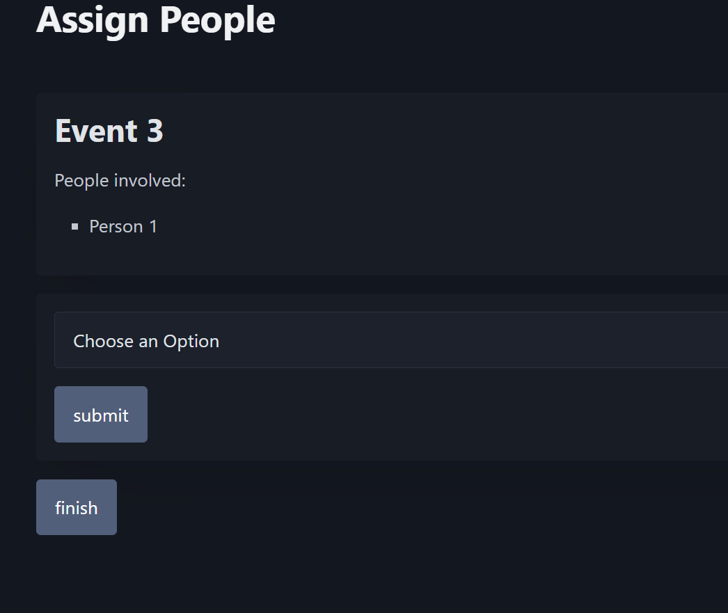 SCREENSHOT OF THE ASSIGN PERSON PAGE