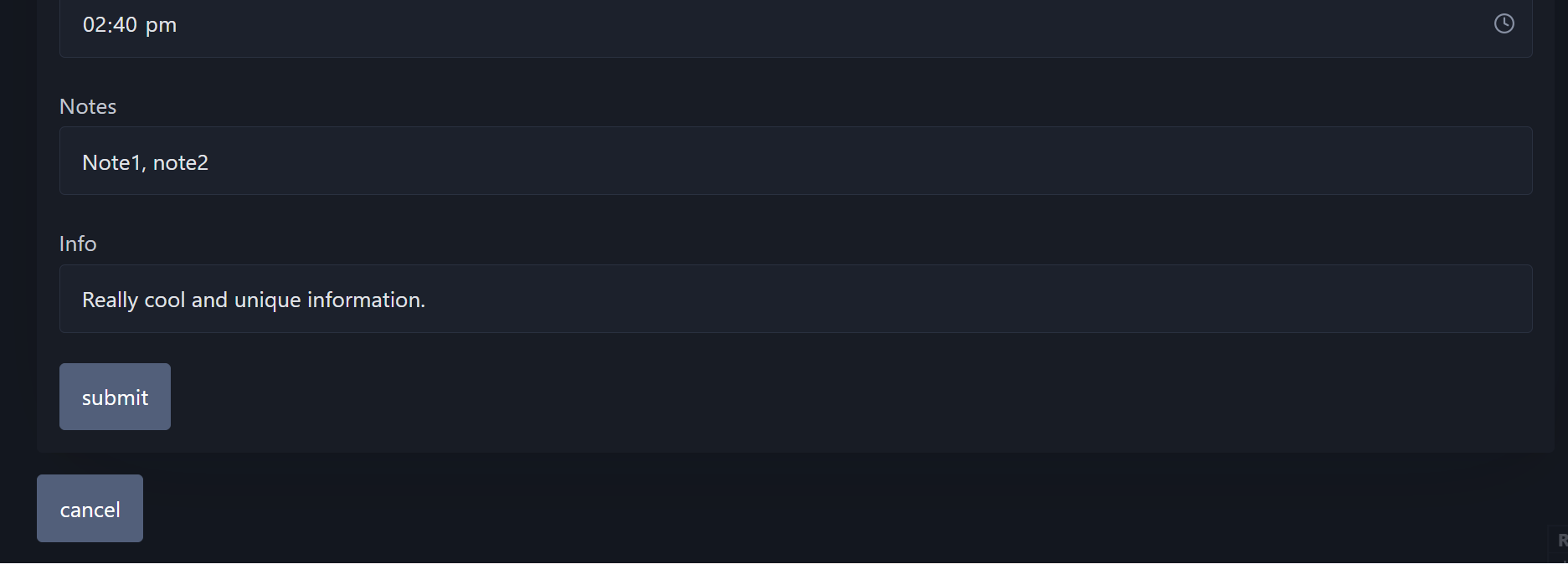 SCREENSHOT OF AN INFO PAGE FOR AN EVENT