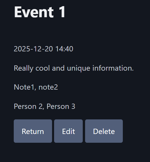 SCREENSHOT OF AN INFO PAGE FOR A EVENT