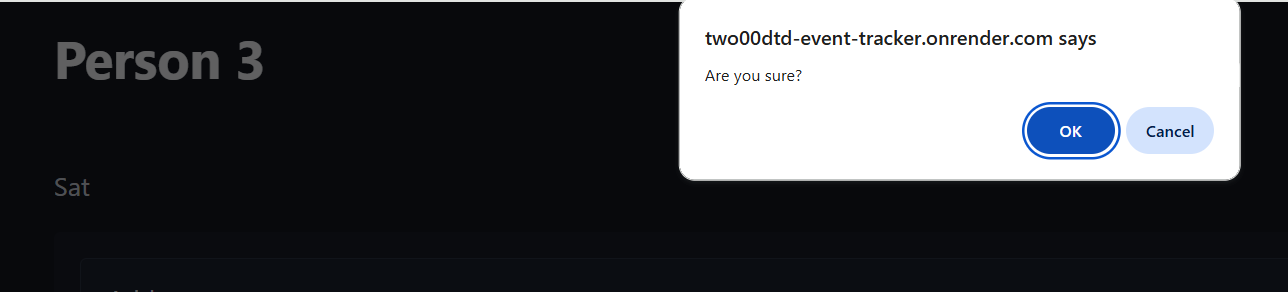 SCREENSHOT OF THE DELETION CONFIRMATION MESSAGE