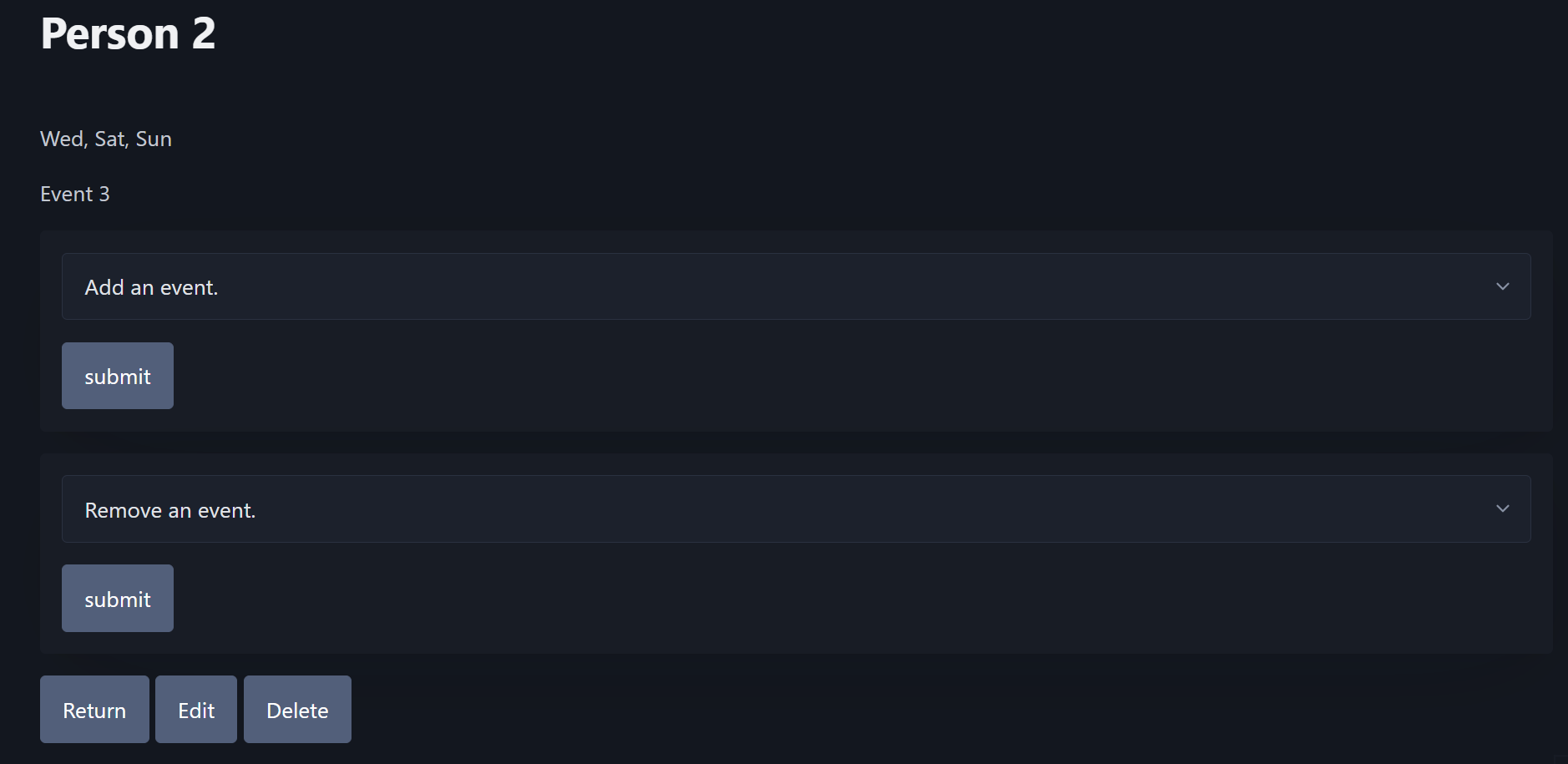 SCREENSHOT OF AN EVENT BEING ADDED