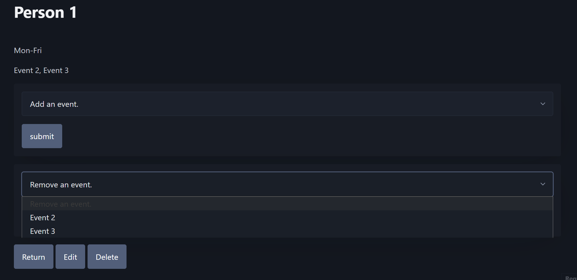 SCREENSHOT OF AN EVENT BEING REMOVED